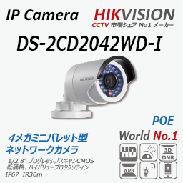 Hikvision ハイクビジョン バレット IP ネットワークカメラ 屋外 屋内 4MP 400万画素 DS-2CD2042WD-I 2CD2042